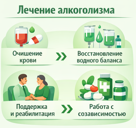 лечение алкоголизма в Шлиссельбурге этапы
